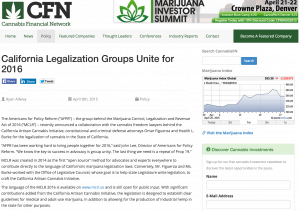 This is a screenshot of the Cannabis Financial Network article.