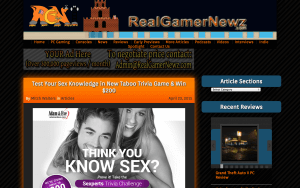 This is a screenshot of the RealGamerNewz article.