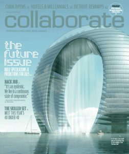 This is the Collaborate Magazine cover.