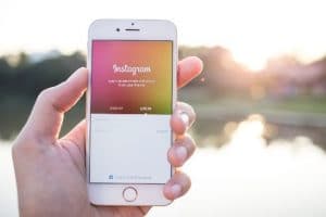 Smartphone showing Instagram app 