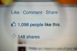 Image of a likes, comments and shares on Facebook.