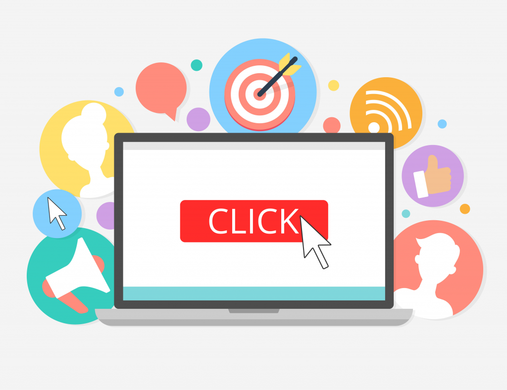 Good web design website with clear call to action button "click"