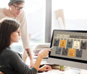 Content marketing image on computer