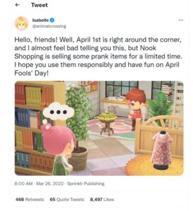 Animal Crossing social media content