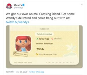 Wendy's social media content