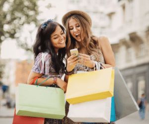 Influencer campaign women shopping