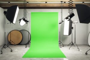 Green screen background for photoshoot